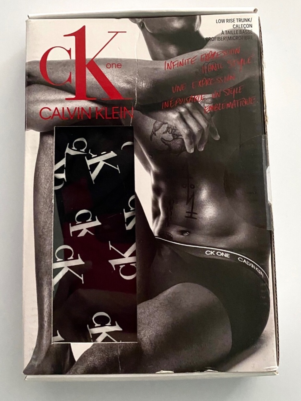 Calvin Klein CK One Nylon Black Logo Low Rise Trunk Underwear NB2225 997 XL